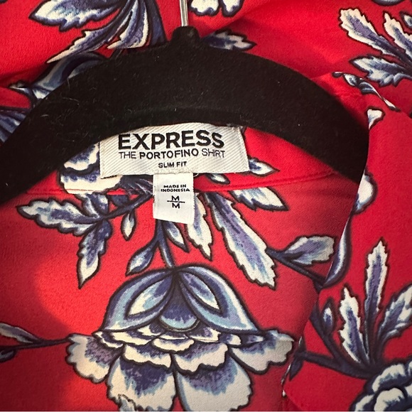 Express Portofino Red and Blue Blouse - Size M - Picture 3 of 4